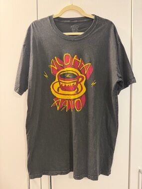 Aloha Graphic Tee - Black with Yellow & Red Print